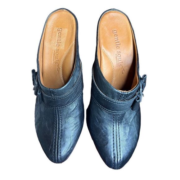 Gentle Souls Ophelia Black Leather Clog with Buckle Size 8 1/2 - Picture 5 of 11